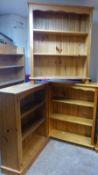 Three pine bookcases W83 x D29 x H99cm