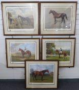 Five limited edition (850) horse racing prints after Madeleine Selfe to comemmorate the 200th Derby