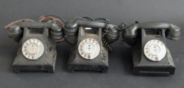 Three vintage telephones one 332L the other 332F
