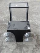 Four perspex display domes,