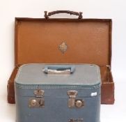 Vintage Monarch travel case and a small vintage leather Revelation suitcase