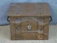Copper coal box,