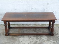 Oak coffee table, L125 x D50.