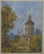 Rossiter watercolour Widcombe Manor Farm dovecote