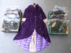A large quantity of velvet frock coats,