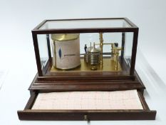 Gluck Barograph and Recorder Co Ltd barograph with drawer below