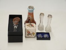 Hallmarked silver mounted vases,