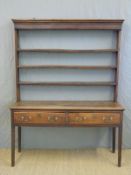 Georgian elm / oak dresser of small proportions,