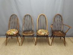 A set of four Ercol chairs including a carver