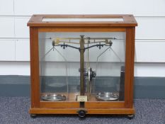 NIVOC cased brass laboratory scales
