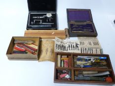 Vintage pens, nibs, drawing and writing equipment,