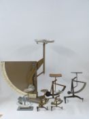 Six various swinging weight type scales