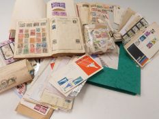 A box of albums, covers and loose stamps, all world including Edward VIII,