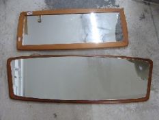 Two retro G plan style mirrors