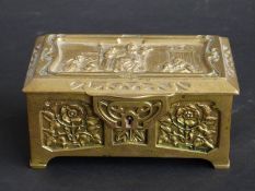 Art Nouveau style brass box,