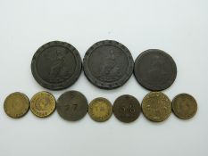 A quantity of various coin weights to include sovereign weights dated 1843 & 1889,