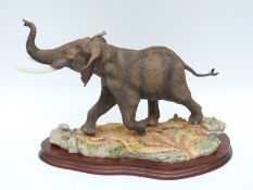 Border Fine Arts limited edition 105/1850 figure of a bull elephant 'Defending the Herd' modelled