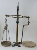 Bartlett Bristol brass & cast iron shop scales with Day & Millward ceramic pan