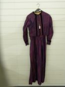 Late 19th Century purple silk dress and jacket