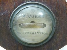 W Corke, Wolverhampton, 19thC mahogany barometer,