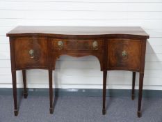 Georgian style mahogany sideboard incorporating a nine division cellarette drawer,