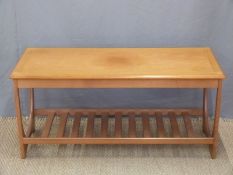 G Plan style coffee table with slatted shelf below,