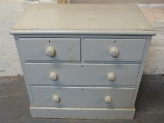 Painted pine chest of two over two graduated drawers W86 x D47 x H84cm