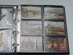 An album of postcards by various artists comprising R Esdale Richardson,