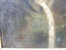 E Lawrence 19thC oil on canvas of a Sicilian / Maltese woman with pitcher beside a spring,