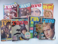 Sixty issues of Rave magazine including Beatles, Donovan, Monkees,