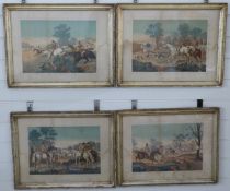 A set of four 19th century hunting prints,