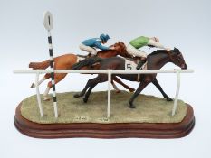 Border Fine Arts limited edition 276/950 horse racing figure modelled by Anne Wall,