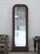 A 19thC large mahogany framed mirror, suit shop fitting or haberdashery,