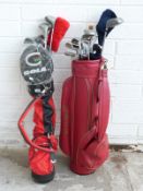 Two sets of golf clubs including Donnay, Howson, Fazer,