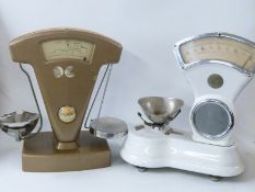 Mattocks Eureka shop scales together with a similar Avery set