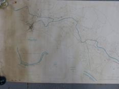 Thomas Rhodes map of the River Severn from Gloucester to Worcester extending from Near the Lower