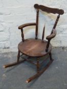 A childs rocking chair