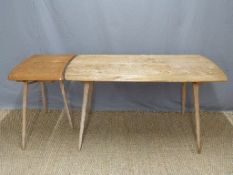 Retro Ercol light elm dining table with additional extensions,