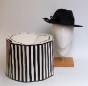 Vivien Sheriff navy blue trilby hat with box,