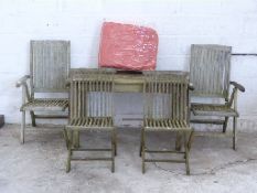 Lister teak garden table (L120cm) and four chairs
