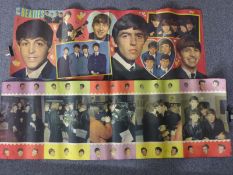 Two large format 1960s Beatles posters from teen magazines including Boyfriends Big Beat Extra,