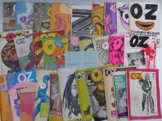 Quantity of issues of London Oz magazine, some with inserts, issues 1 - 25,