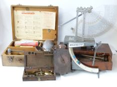 Salter No 2 spring balance, travelling beam scale, a tecquipment scale,