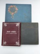Three postcard albums Edwardian and later,
