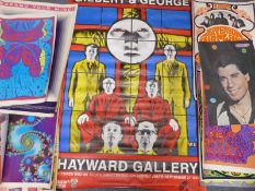 Gilbert and George Hayward Gallery exhibition poster with a collection of modern posters,