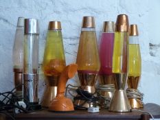 A collection of retro lava lamps