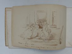 Late 19th/20th century hand drawn story book with very accomplished illustrations over 26 pages.