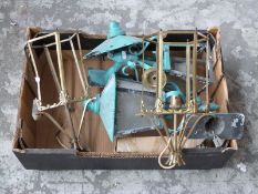 A collection of vintage wall and other lamps