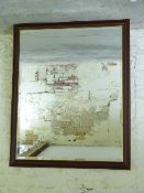 A mahogany framed bevelled glass mirror