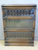 Globe Wernicke three section bookcase with drawer to base,